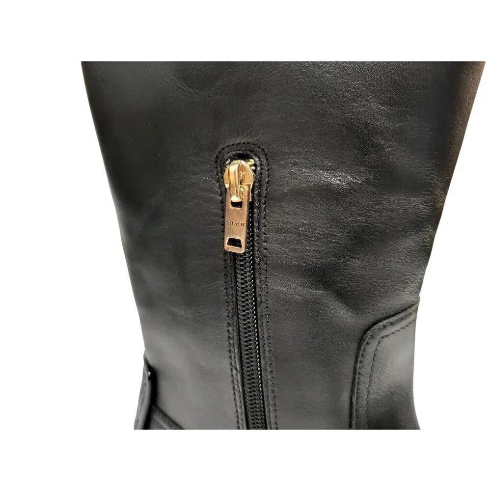 Coach Lilli Tall Riding Boots Leather Knee High Lug Sole - Picture 9 of 16